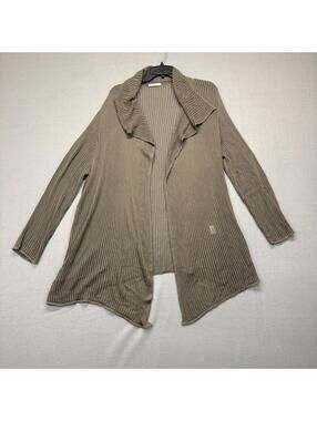 Lucia Olive Green Crochet Knit Ribbed Cardigan Size 18 Made in Slovakia
